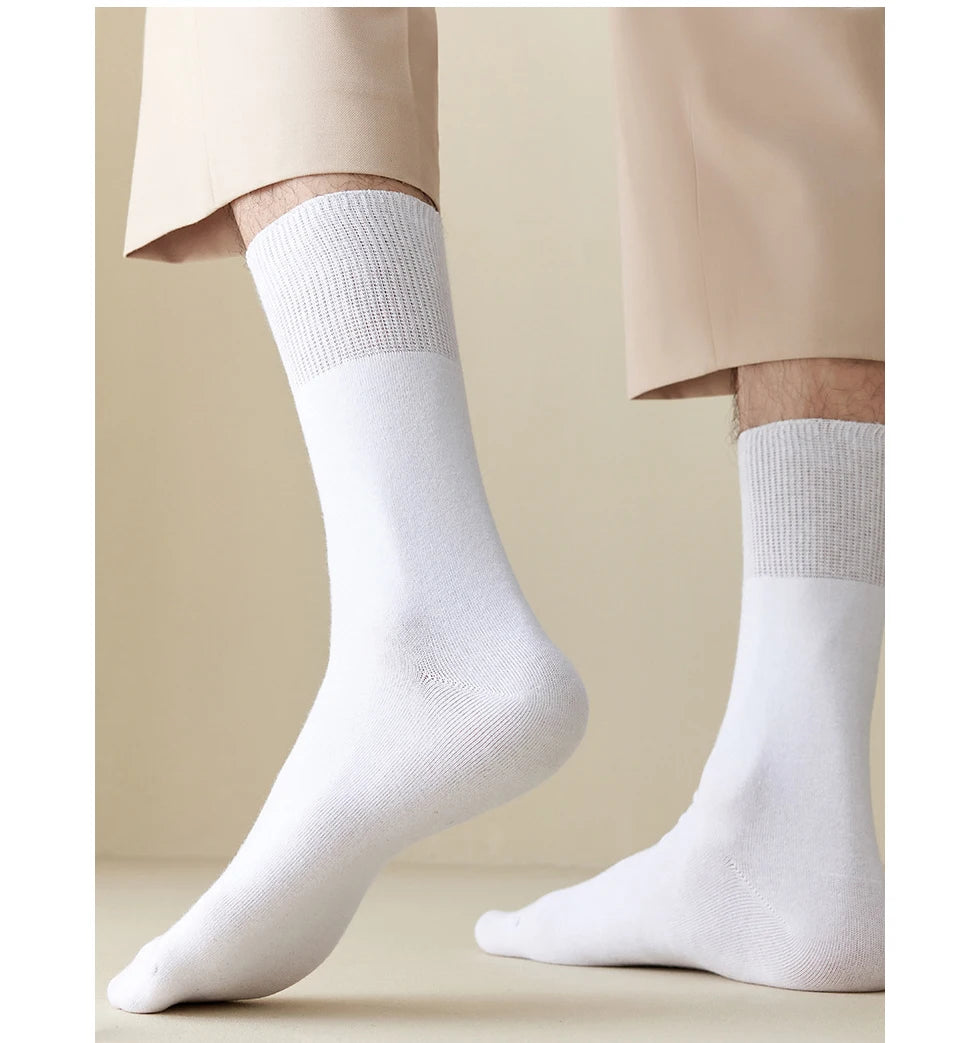 Business Man Short Socks Plus Large Size Cotton Solid Loose Preventing Varicose Veins Diabetes Soft Formal Crew Fluffy Socks