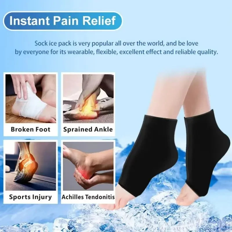 2024 Ankle Ice Pack Wrap for Swelling Reusable Ice Pack for Sprained Ankle Injuries Cold Therapy Sock Compression Sore Feet Heel