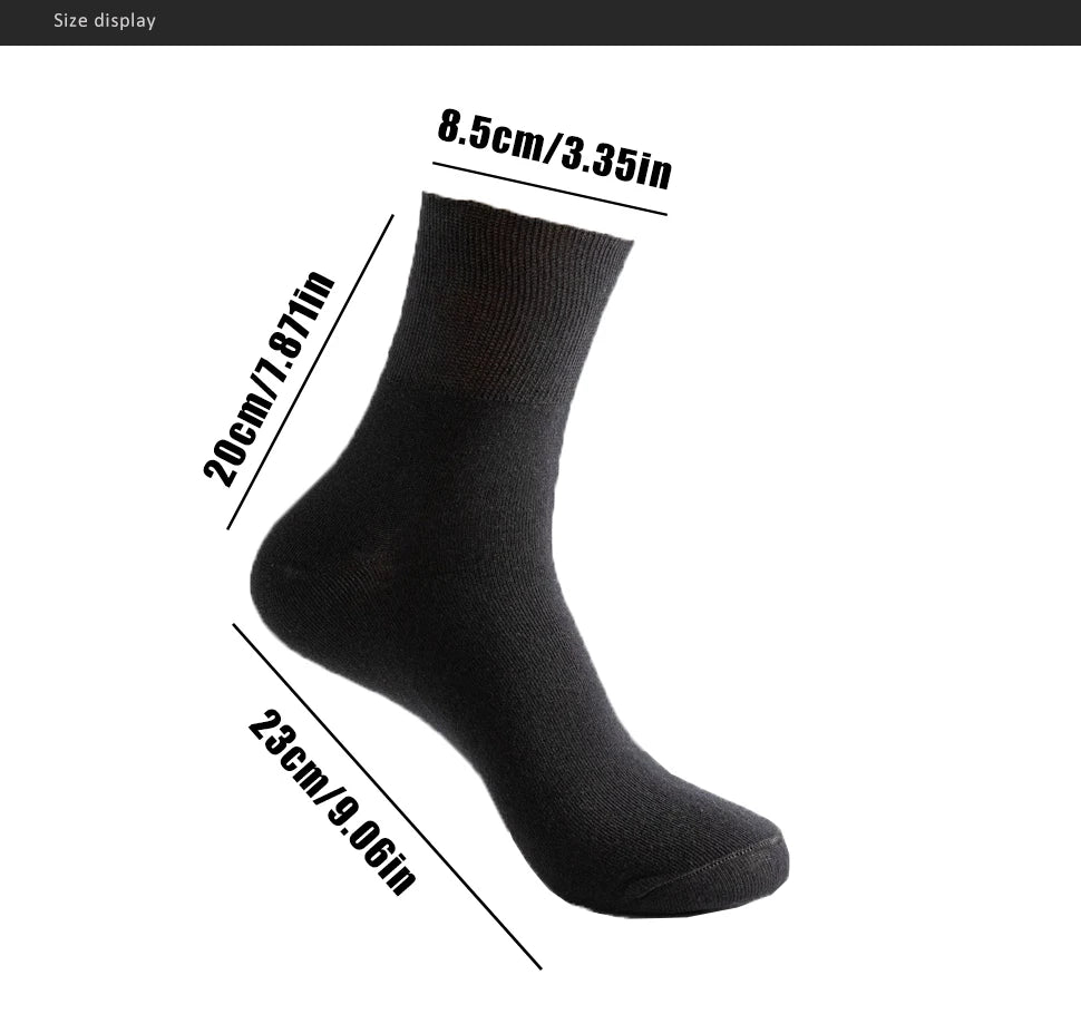 Business Man Short Socks Plus Large Size Cotton Solid Loose Preventing Varicose Veins Diabetes Soft Formal Crew Fluffy Socks