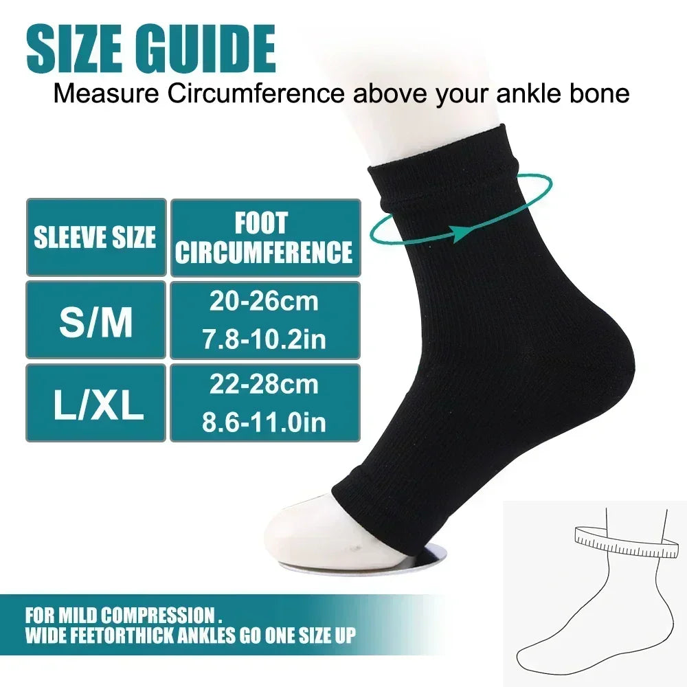 1Pair Neuropathy Socks Compression Ankle Brace Sleeve For Ankle Swelling,Plantar Fasciitis,Sprain,Neuropathy - Compression Socks