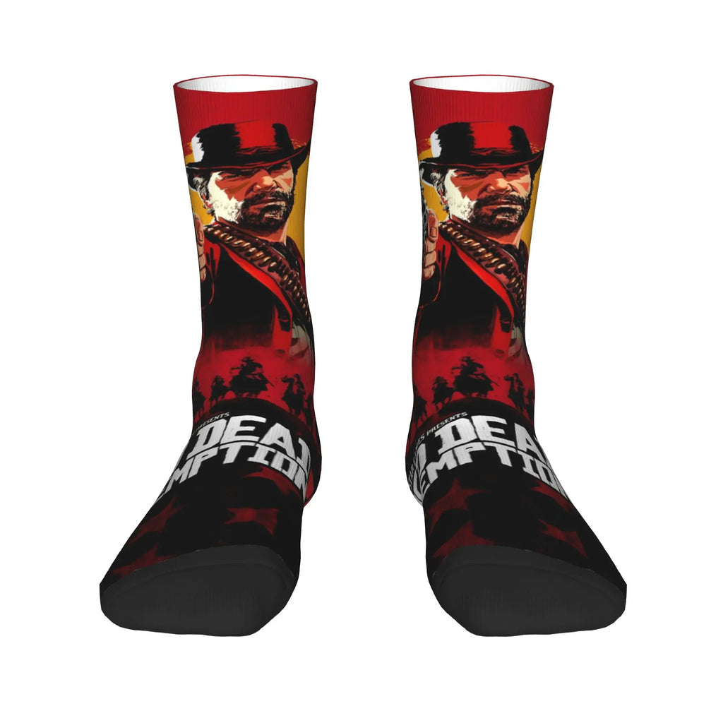 Red Dead Redemption 2  Stockings  Casual Socks Women Men Comfortable Socks Autumn Outdoor Sports Custom Anti Sweat Socks