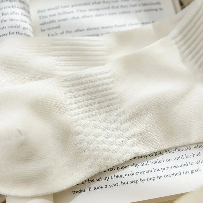 Cotton Socks For Men Middle Tube Alphabet Embroidery Ankle-Wrap Anklet Solid Color Sport Basketball Low Barrel Men'S Stockings