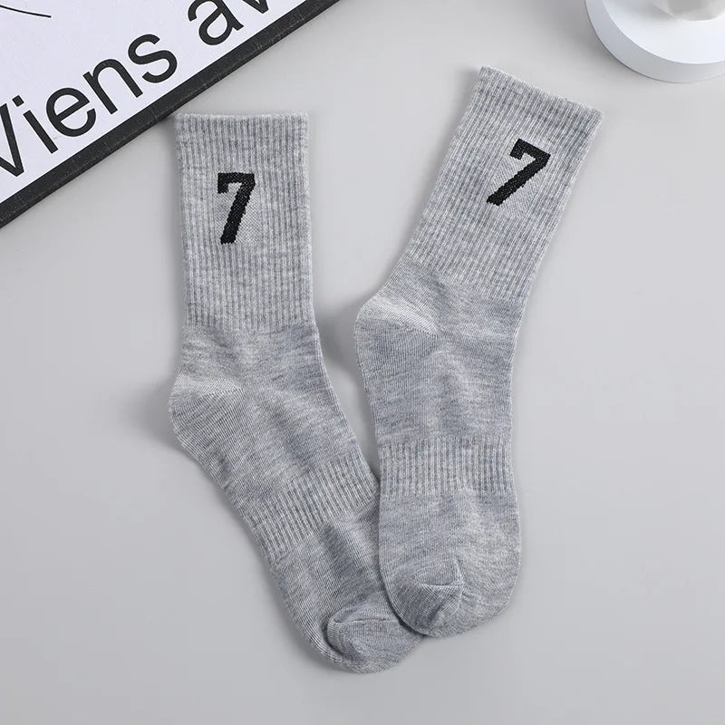 Cotton Socks 7 Fashion Unisex Male Comfort Sports Sock Spring Solid Color Casual Women Socks Number Sox 2026 New