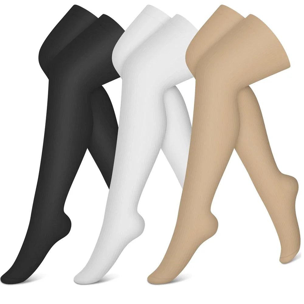 1 Pair Sports Thigh High Compression Socks for Women and Men Circulation Over The Knee-Best Support for Running, Cycling, Travel