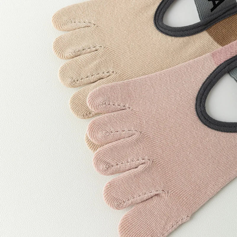 Cotton Yoga Socks For Women Professional Anti-Slip Sole Silicone Five Finger Sport Socks Bandage Sports Girls Ballet Dance Socks
