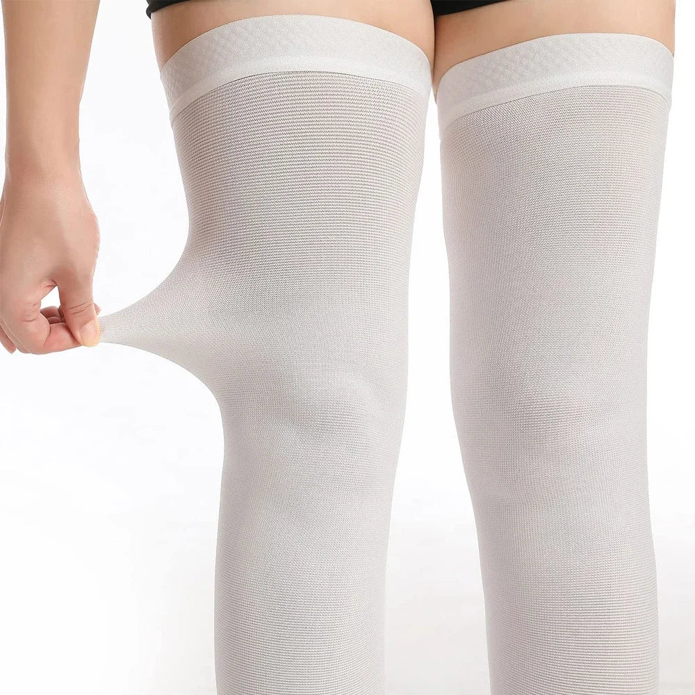 1Pair TED Anti-Embolism Compression Stockings (15-21 mmHg) - Knee-High & Thigh-High Compression Socks for Post-Surgery Recovery