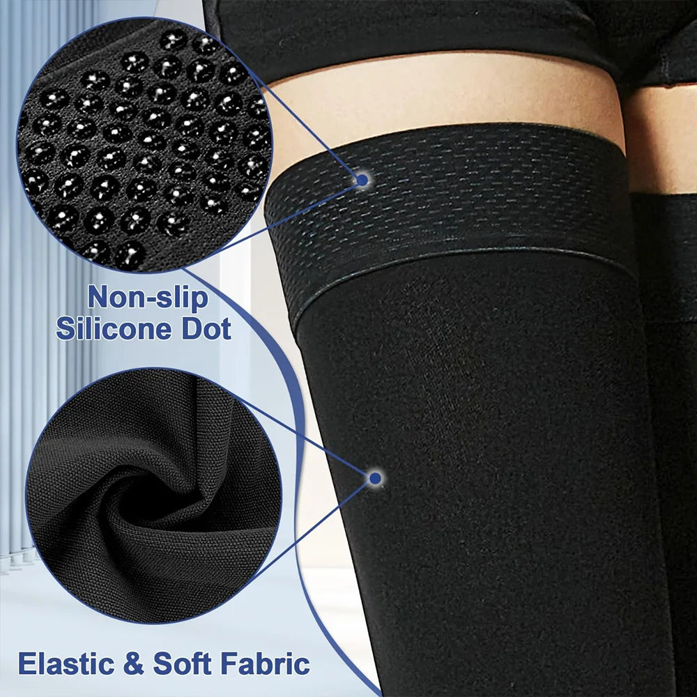 1Pairs 23-32mmHg Thigh High Compression Stockings, Thigh High Compression Socks for Women, Medical Compression Stockings for Swe