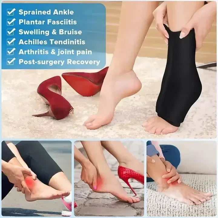 2024 Ankle Ice Pack Wrap for Swelling Reusable Ice Pack for Sprained Ankle Injuries Cold Therapy Sock Compression Sore Feet Heel