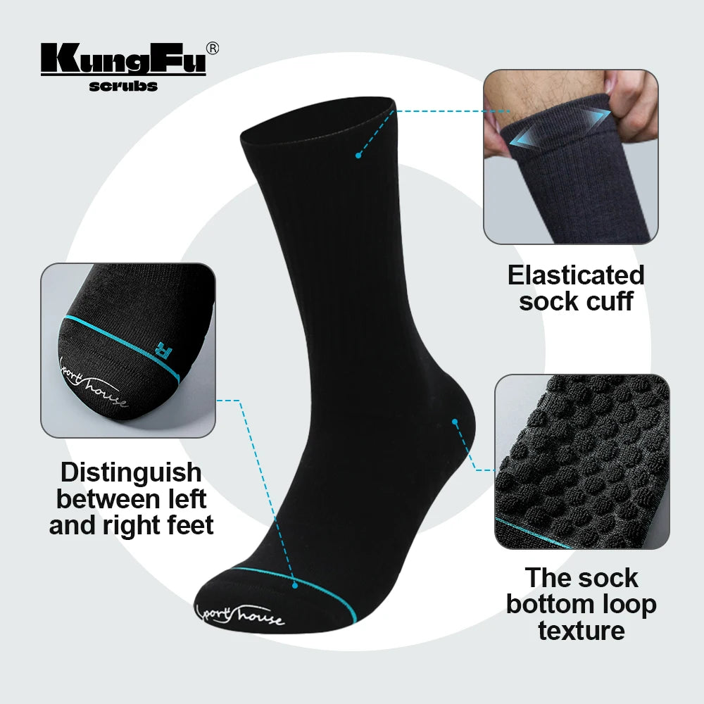 Medical Compression Socks for Men 10A AntibacterialCotton Blend Mid-Calf Socks Odour-Resistant and Moisture-Wicking