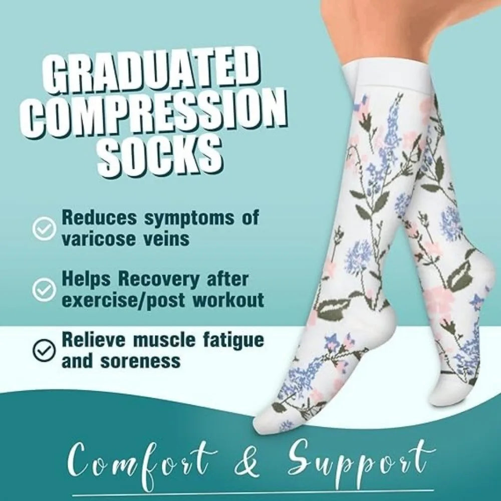 Compression Socks Women for Pregnant Edema Diabetes Varicose Veins Marathon Sports Nurse Socks