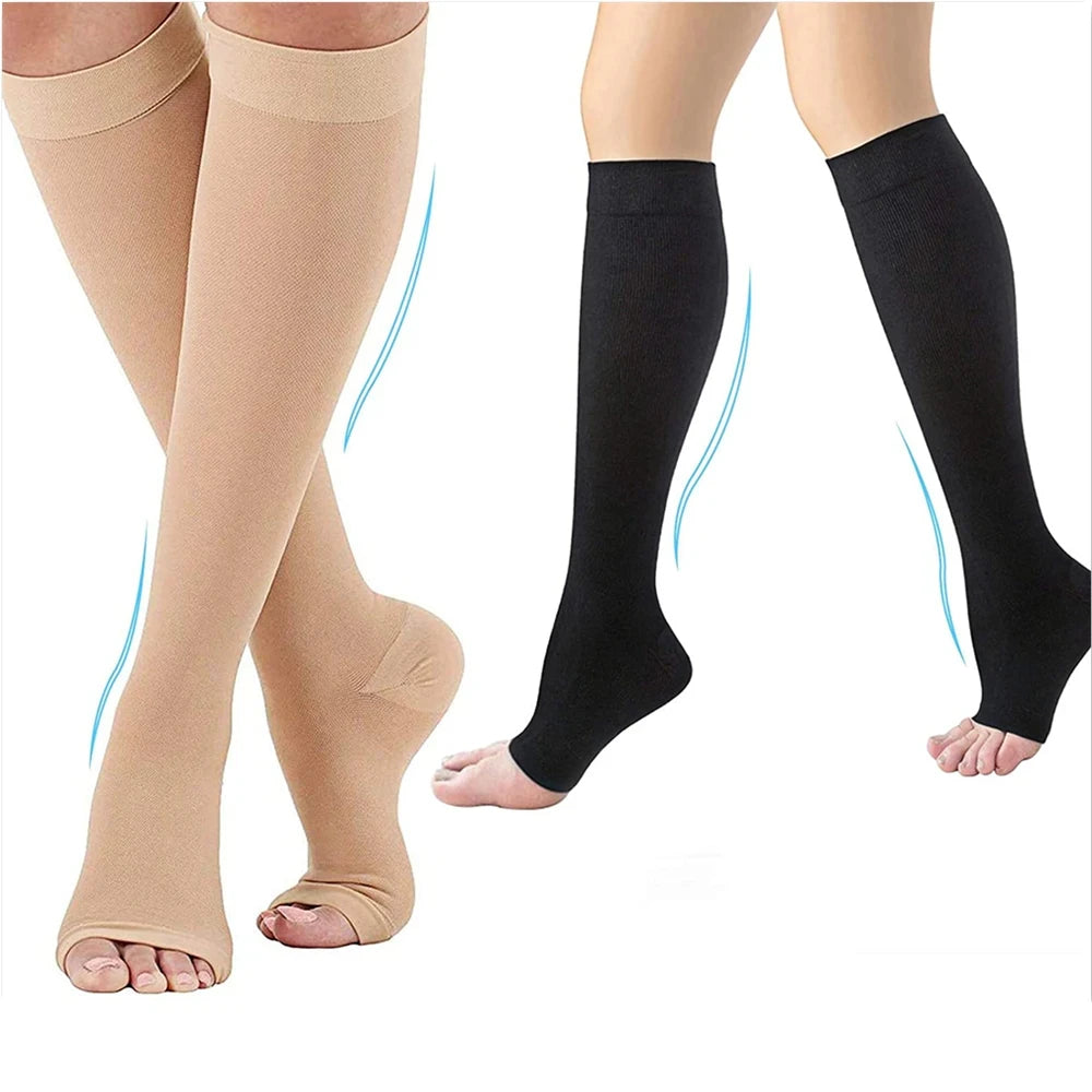 Compression Socks for Medical Prevention Varicose Veins Pregnancy Edema Blood Circulation Knee Socks S-XXL Care Gestation 1Pair