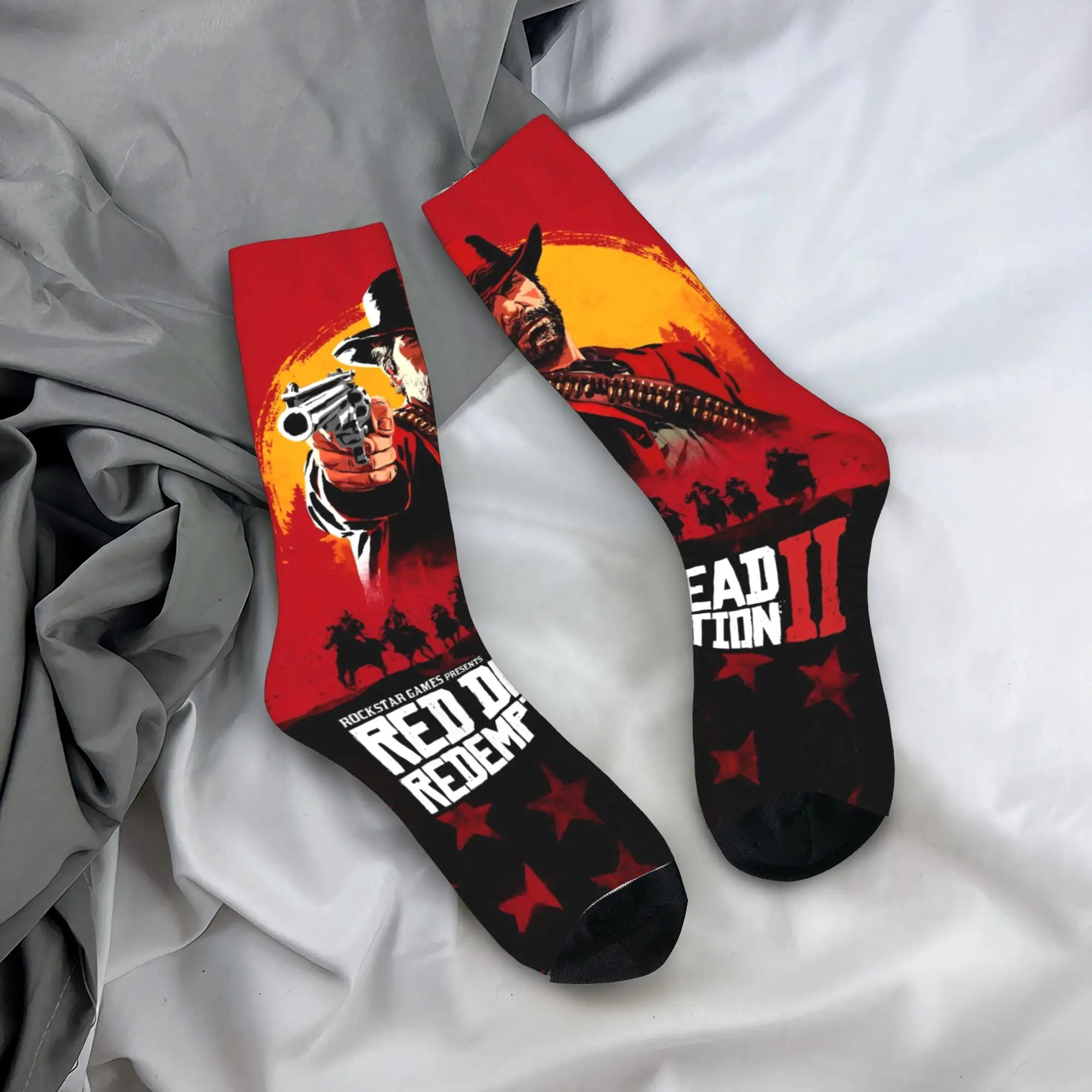 Red Dead Redemption 2  Stockings  Casual Socks Women Men Comfortable Socks Autumn Outdoor Sports Custom Anti Sweat Socks