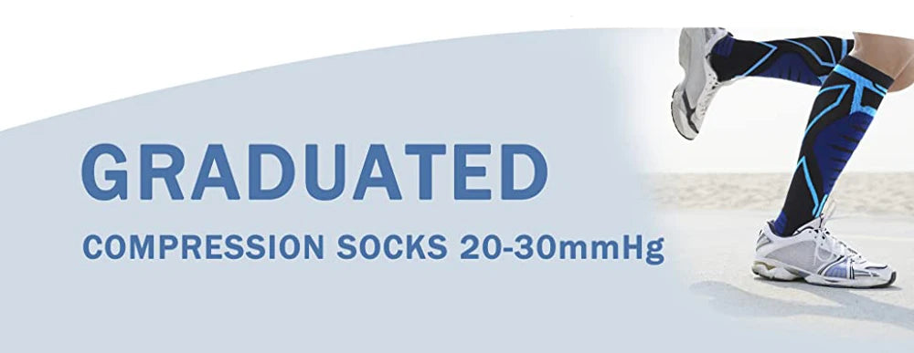 1Pair Compression Socks for Men & Women 20-30 mmHg Knee High -Best Support for Medical, Athletic, Sports, Travel,Running Nurses