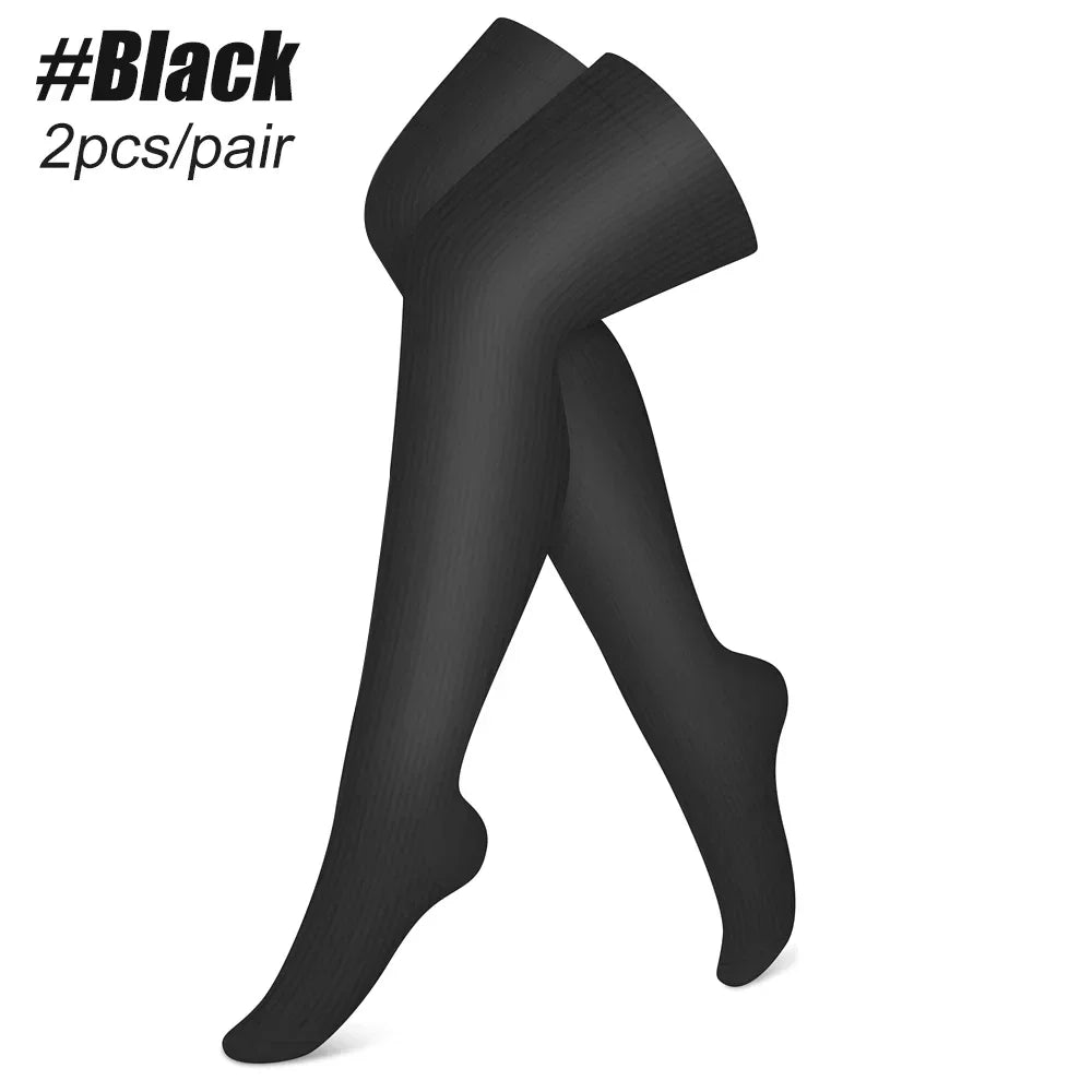 1 Pair Sports Thigh High Compression Socks for Women and Men Circulation Over The Knee-Best Support for Running, Cycling, Travel