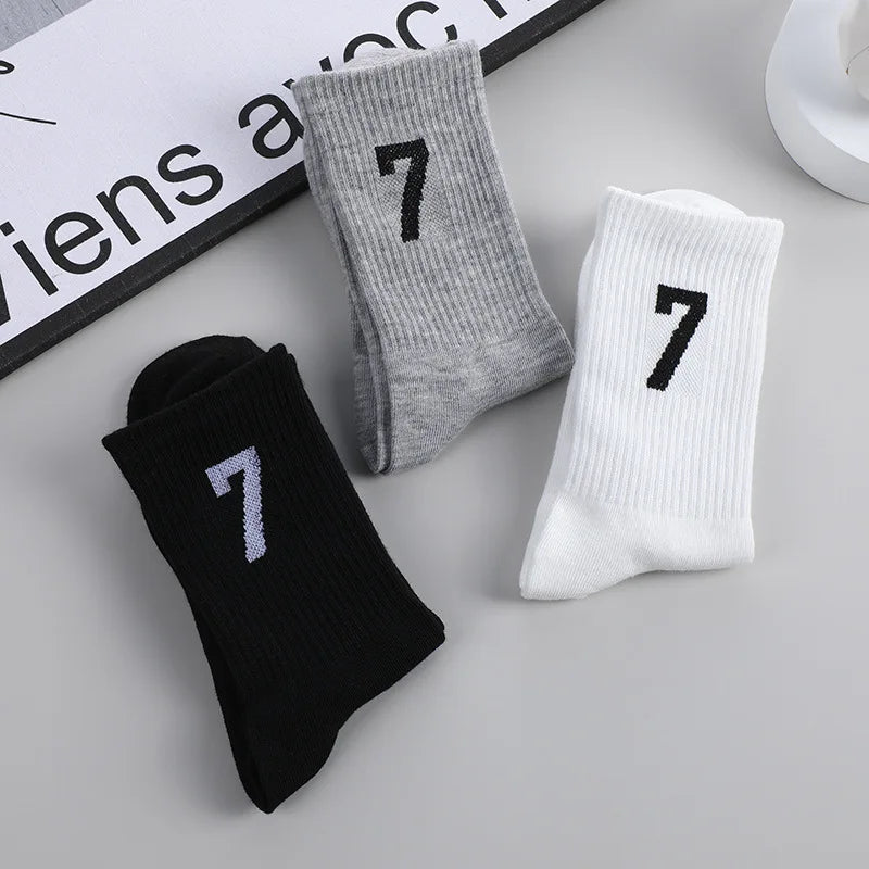 Cotton Socks 7 Fashion Unisex Male Comfort Sports Sock Spring Solid Color Casual Women Socks Number Sox 2026 New