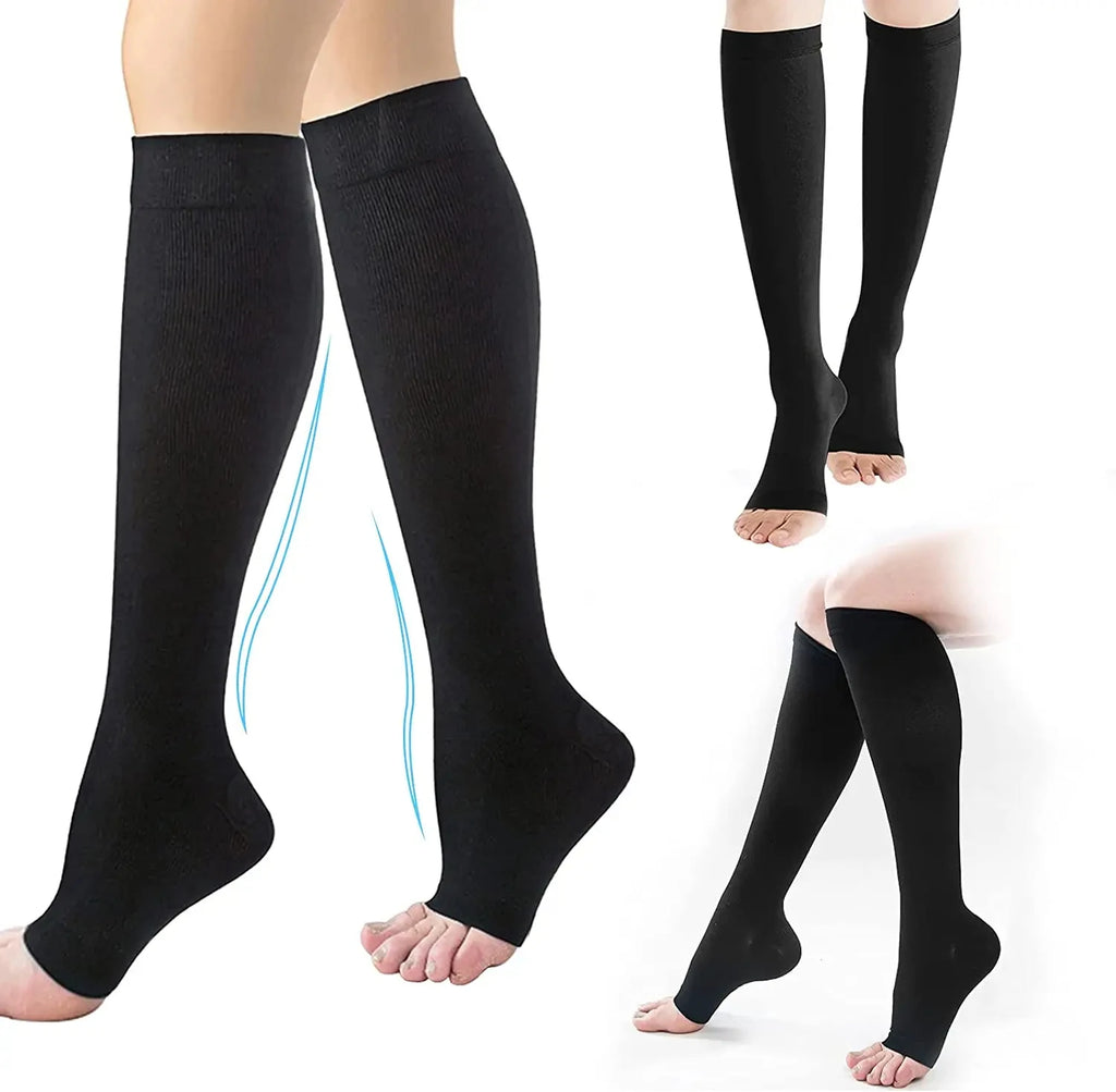 Compression Socks for Medical Prevention Varicose Veins Pregnancy Edema Blood Circulation Knee Socks S-XXL Care Gestation 1Pair
