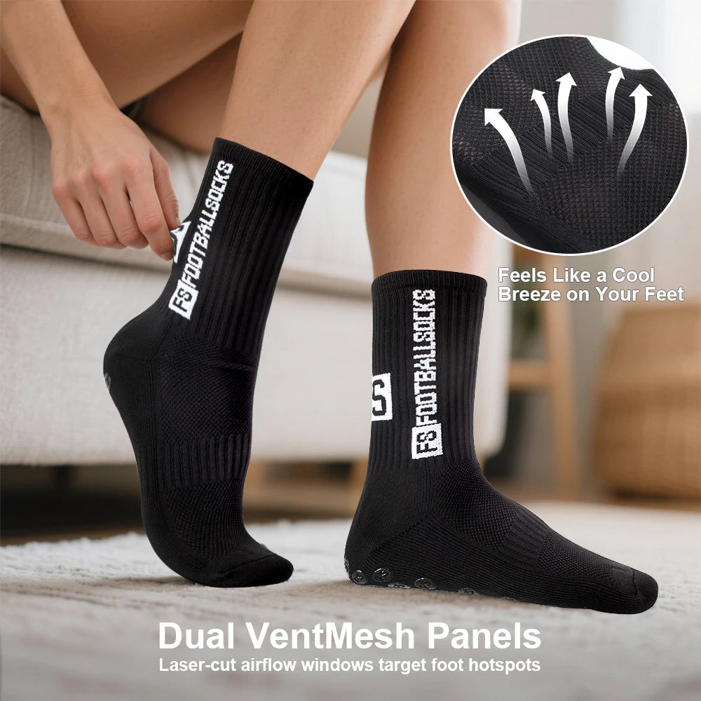 Multi-Sport Grip Socks - Anti Slip Soccer Football Basketball Volleyball Socks for Men Women,Breathable & Durable for Training