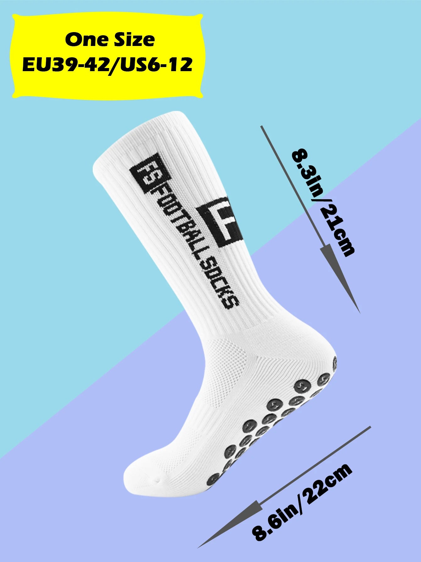4 Pairs Men's Soccer Socks with Grip Non Slip Anti Slip Athletic Socks with Cushion Pads for Football Basketball Hockey