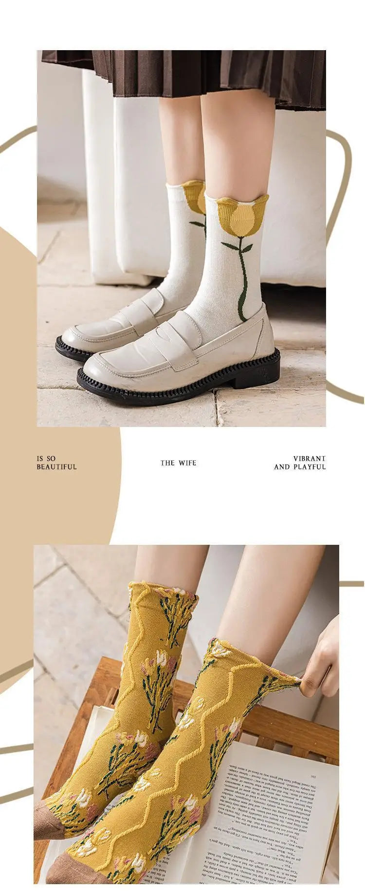 Pink Socks Embroidery Flower Harajuku Retro Vintage Women Socks College Style High School Girls Japanese Kawaii Cute Long Socks