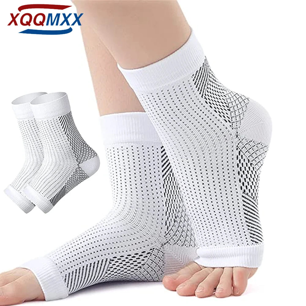 1Pair Neuropathy Socks Compression Ankle Brace Sleeve For Ankle Swelling,Plantar Fasciitis,Sprain,Neuropathy - Compression Socks