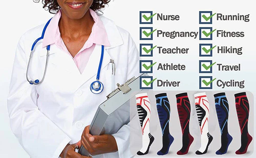 1Pair Compression Socks for Men & Women 20-30 mmHg Knee High -Best Support for Medical, Athletic, Sports, Travel,Running Nurses