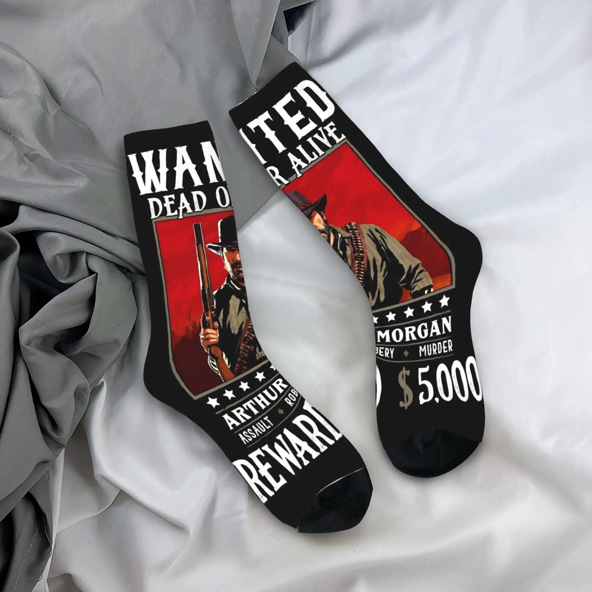 Red Dead Redemption 2  Stockings  Casual Socks Women Men Comfortable Socks Autumn Outdoor Sports Custom Anti Sweat Socks