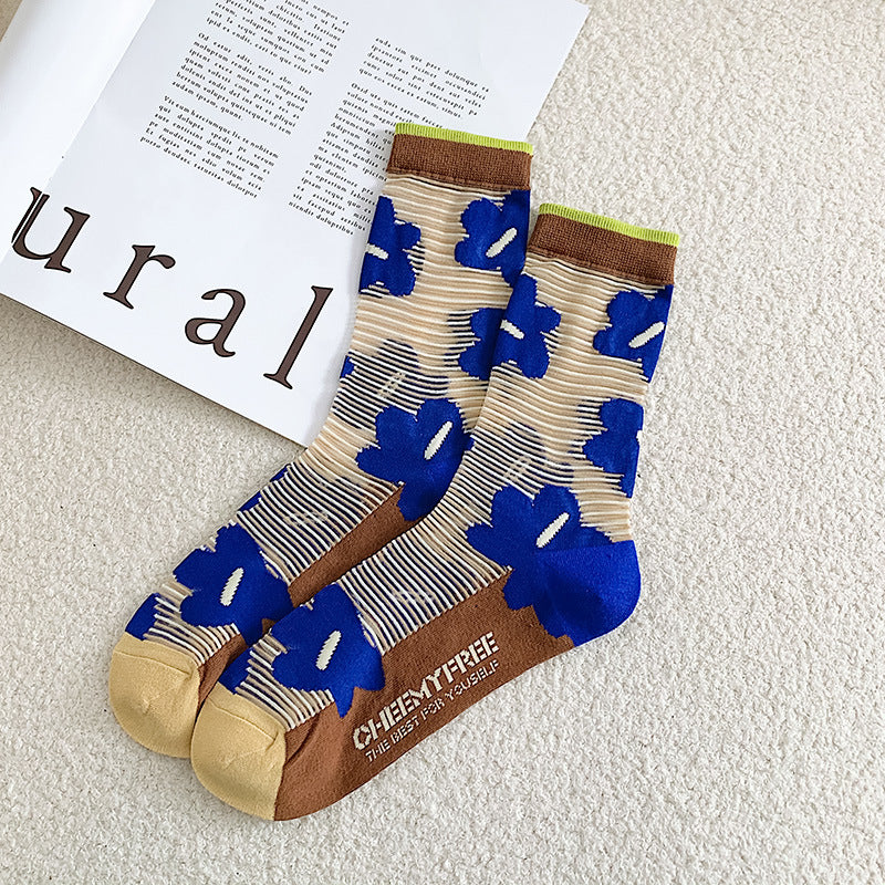 Klein Blue Summer Glass Silk Socks