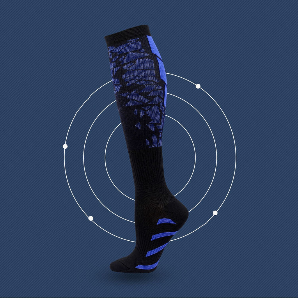 Black Heart Pattern Calf Socks Heart Pattern Running Socks